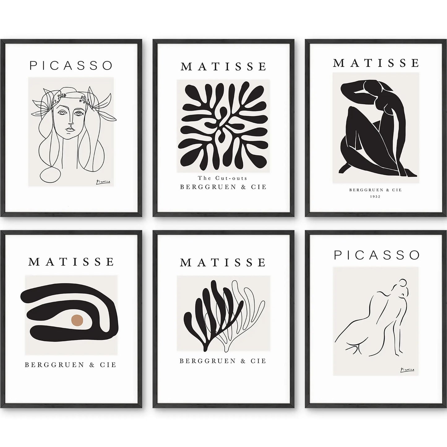 Unframed Henri Matisse Neutral Set (with Titles) 8x10