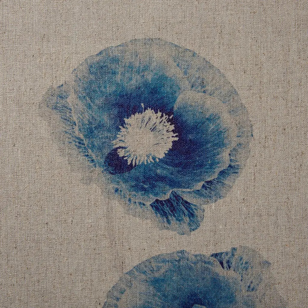 Blue Botanical Linen Canvas 3-Piece Wall
