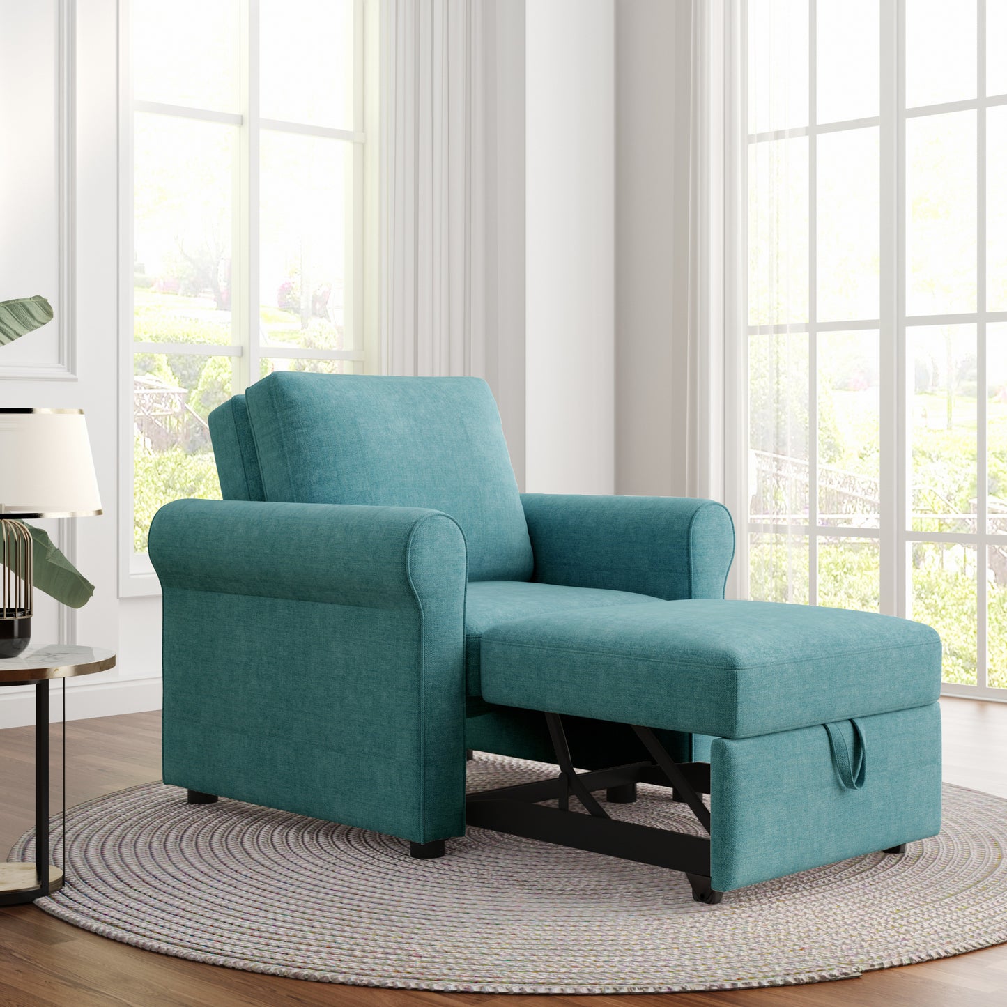 Teal 3-in-1 Convertible Sleeper Chair Bed