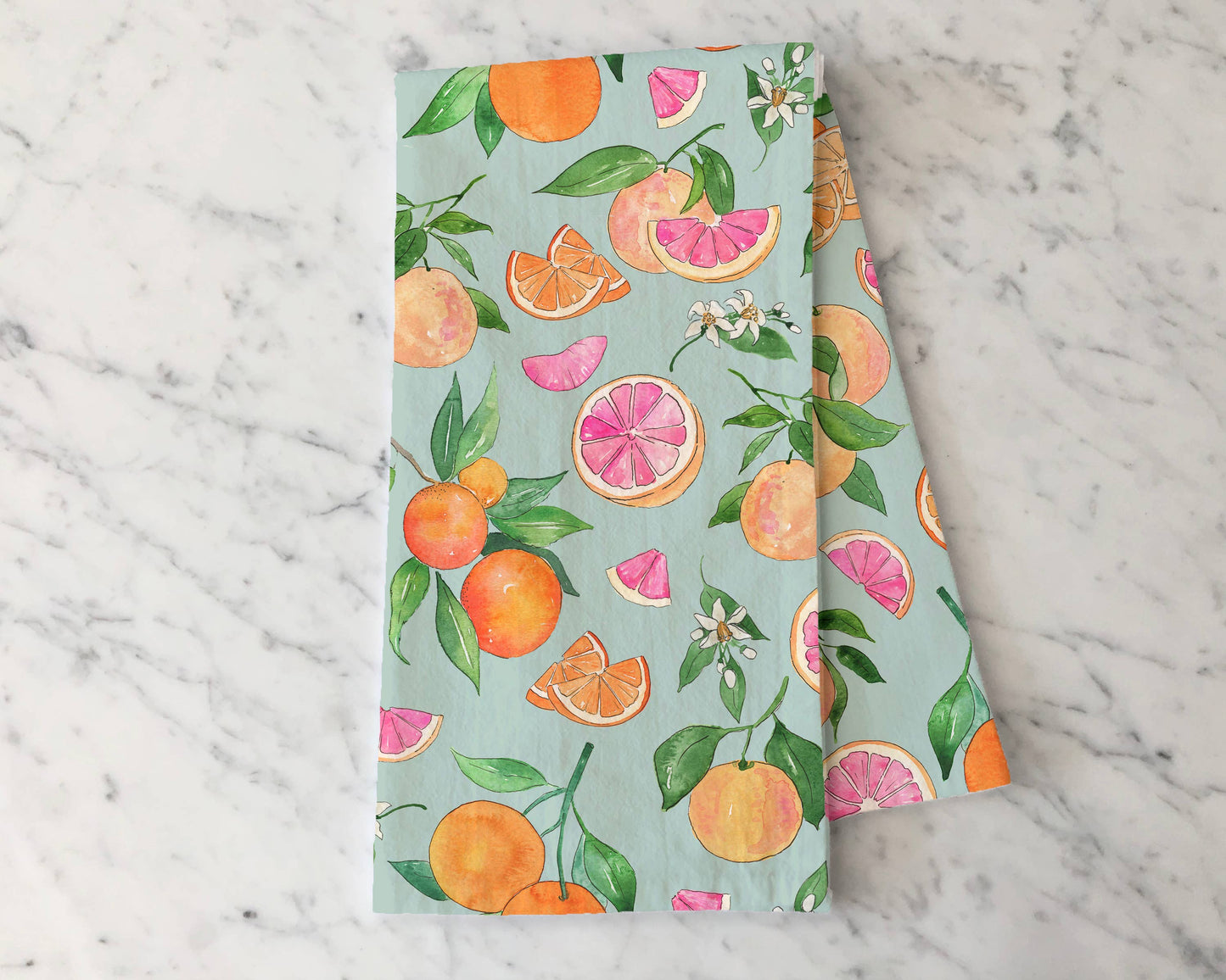 Grapefruit & Oranges Tea Towel   Summer Fruit Kitchen Decor