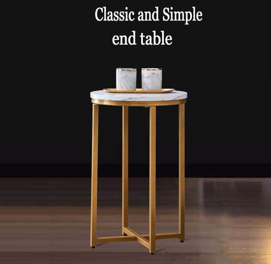 Gold and White Side Table