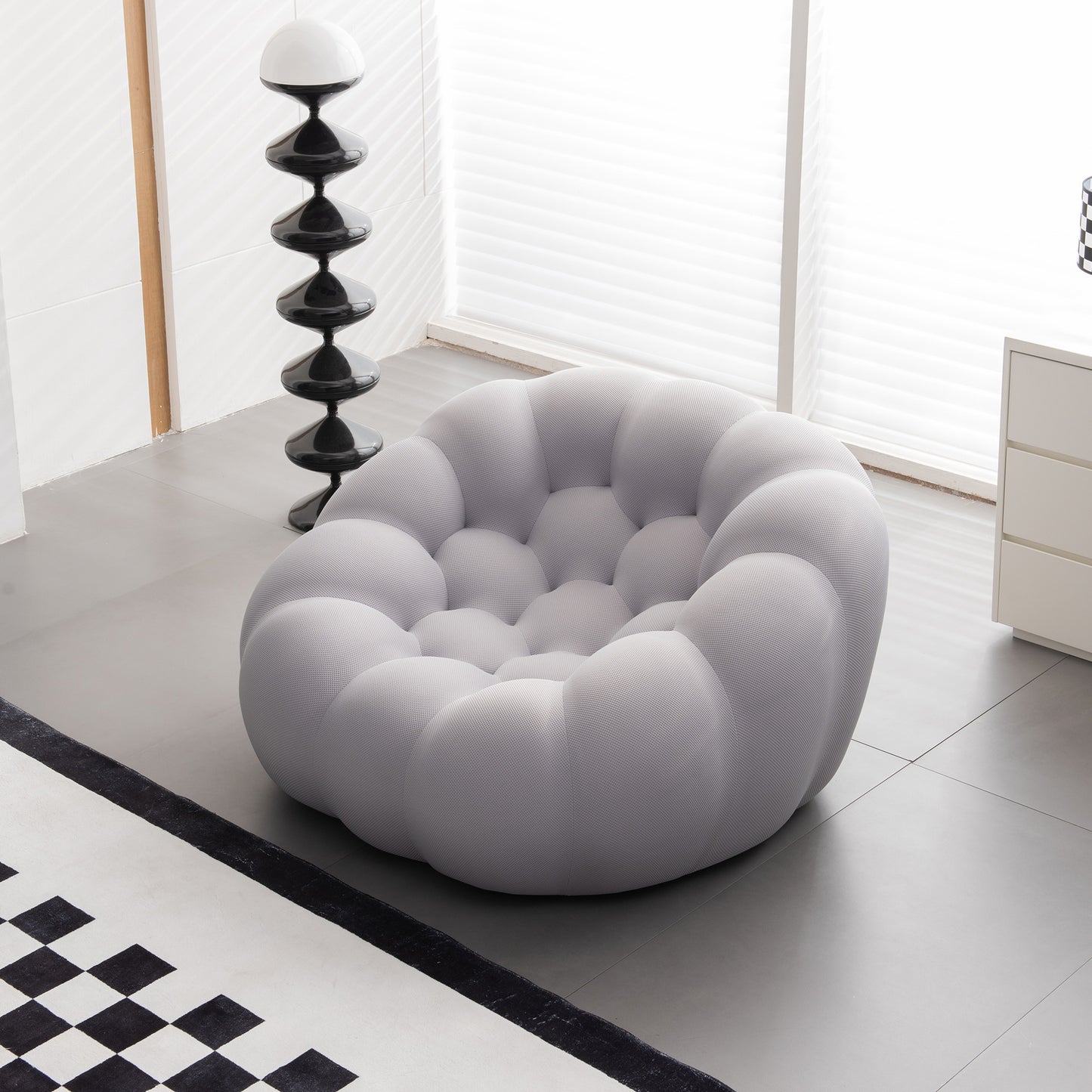 Modern Bubble Floor Chair- Gray